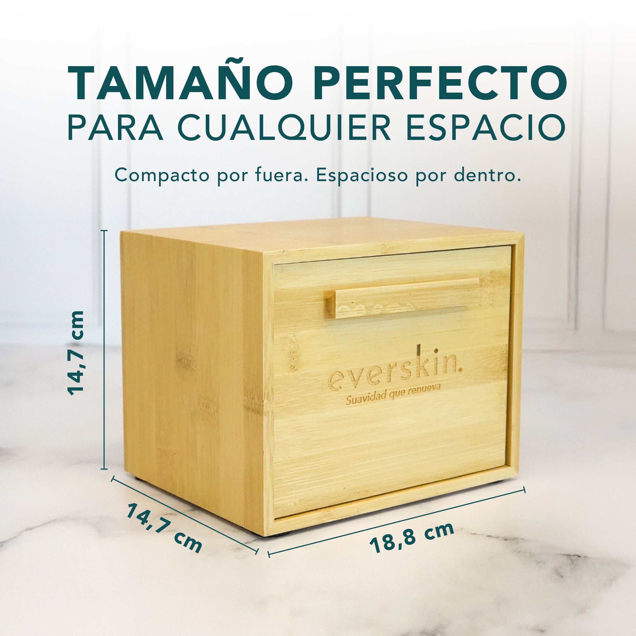 Caja de Bambú para Toallas Faciales Everskin XL